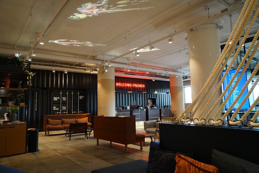 Reception area of a professional broadcast training studio